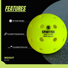 Pickle Ball 40 Holes Floral Yellow